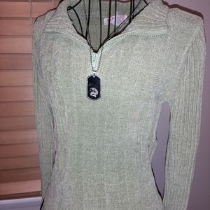 Green chenille sweater